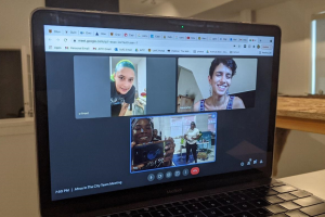 Virtual meeting of members of the Afros In Tha City writing collective, July 28, 2021. Credit: Dooshima Jev.
